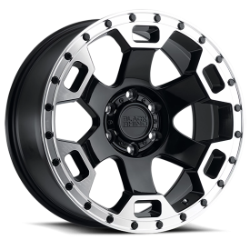 Black Rhino GB Gauntlet  Gloss Black / Mirror Machined Lip Edge (18"x9", 6x139.7 Bolt Pattern, +-...